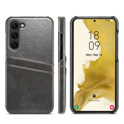 Fierre Shann Oil Wax Texture Leather Phone Case with Card Slots, For Samsung Galaxy S23 5G, For Samsung Galaxy S23+ 5G, For Samsung Galaxy S23 Ultra 5G