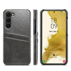 Fierre Shann Oil Wax Texture Leather Phone Case with Card Slots, For Samsung Galaxy S23 5G, For Samsung Galaxy S23+ 5G, For Samsung Galaxy S23 Ultra 5G