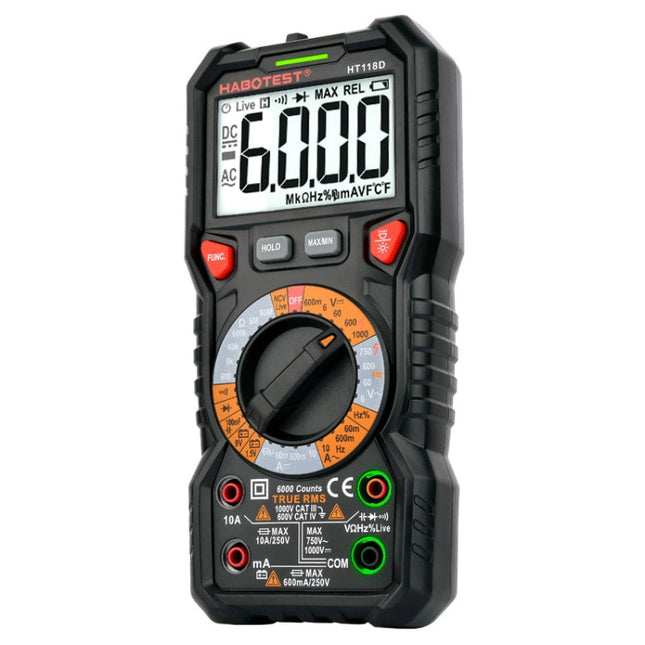 HABOTEST HT118D Portable High-precision Manual Digital Multimeter, HT118D