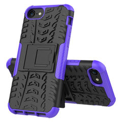 Tire Texture Shockproof TPU+PC Protective Case with Holder, For iPhone SE 2022 / SE 2020, For Galaxy M30s