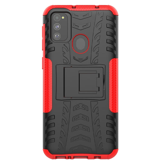 Tire Texture Shockproof TPU+PC Protective Case with Holder, For Galaxy M31