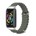 For Huawei Band 6 / Honor Band 6 / Khaki Green Silver