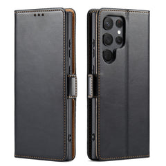 Fierre Shann PU Genuine Leather Texture Leather Phone Case, For Samsung Galaxy S23+ 5G, For Samsung Galaxy S23 Ultra 5G