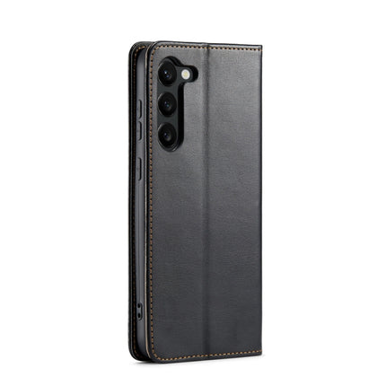 Fierre Shann PU Genuine Leather Texture Leather Phone Case, For Samsung Galaxy S23 5G