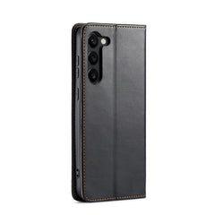 Fierre Shann PU Genuine Leather Texture Leather Phone Case, For Samsung Galaxy S23 5G