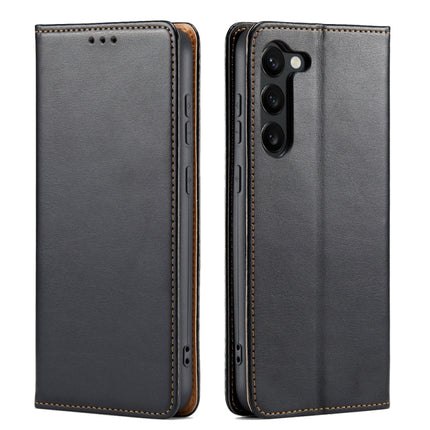 Fierre Shann PU Genuine Leather Texture Leather Phone Case, For Samsung Galaxy S23 5G