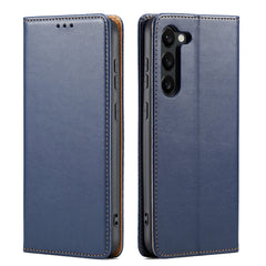 Fierre Shann PU Genuine Leather Texture Leather Phone Case, For Samsung Galaxy S23 5G