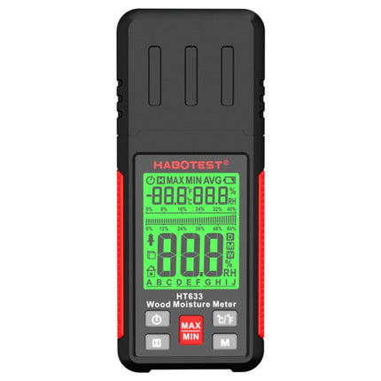 HABOTEST HT633 Portable Multifunctional Digital Display Wood Moisture Detector, HT633