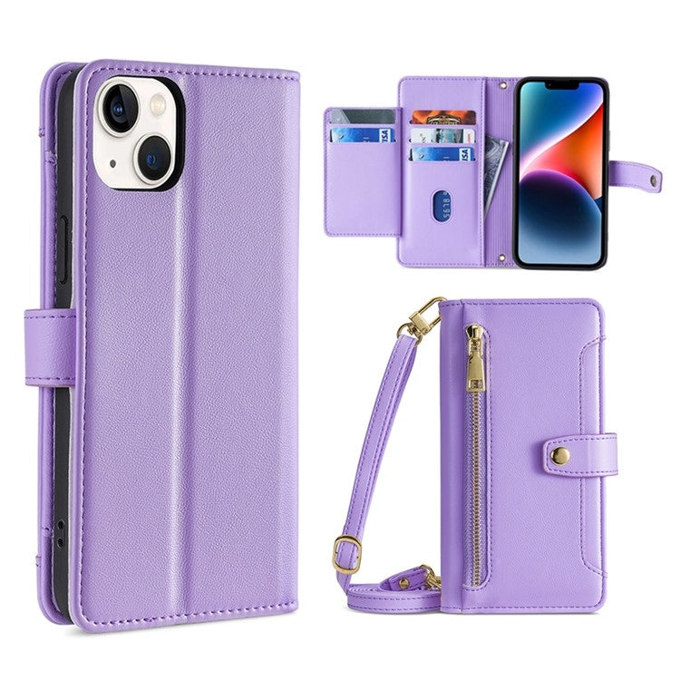 Sheep Texture Cross-body Zipper Wallet Leather Phone Case, For iPhone 14, For iPhone 14 Plus, For iPhone 14 Pro, For iPhone 14 Pro Max, For iPhone 13 mini