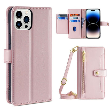 Sheep Texture Cross-body Zipper Wallet Leather Phone Case, For iPhone 14, For iPhone 14 Plus, For iPhone 14 Pro, For iPhone 14 Pro Max