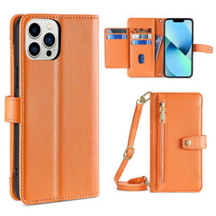 Sheep Texture Cross-body Zipper Wallet Leather Phone Case, For iPhone 13, For iPhone 13 Pro, For iPhone 13 Pro Max, For iPhone 12 mini, For iPhone 12 / 12 Pro