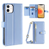 Sheep Texture Cross-body Zipper Wallet Leather Phone Case, For iPhone 13, For iPhone 13 Pro, For iPhone 13 Pro Max, For iPhone 12 mini, For iPhone 12 / 12 Pro