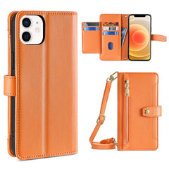 Sheep Texture Cross-body Zipper Wallet Leather Phone Case, For iPhone 13, For iPhone 13 Pro, For iPhone 13 Pro Max, For iPhone 12 mini, For iPhone 12 / 12 Pro