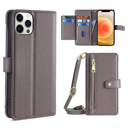 Sheep Texture Cross-body Zipper Wallet Leather Phone Case, For iPhone 12 mini, For iPhone 12 / 12 Pro, For iPhone 12 Pro Max