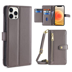 Sheep Texture Cross-body Zipper Wallet Leather Phone Case, For iPhone 12 Pro Max