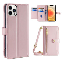 Sheep Texture Cross-body Zipper Wallet Leather Phone Case, For iPhone 12 Pro Max