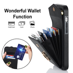 Ring Holder RFID Card Slot Phone Case with Long Lanyard, For iPhone 14, For iPhone 14 Plus, For iPhone 14 Pro, For iPhone 14 Pro Max