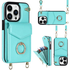 Ring Holder RFID Card Slot Phone Case with Long Lanyard, For iPhone 14, For iPhone 14 Plus, For iPhone 14 Pro, For iPhone 14 Pro Max