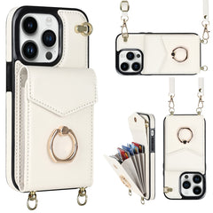 Ring Holder RFID Card Slot Phone Case with Long Lanyard, For iPhone 14, For iPhone 14 Plus, For iPhone 14 Pro, For iPhone 14 Pro Max