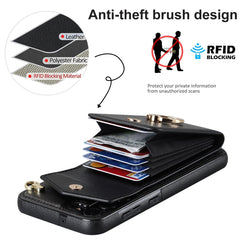 Ring Holder RFID Card Slot Phone Case with Long Lanyard, For Samsung Galaxy S22 5G, For Samsung Galaxy S22+ 5G, For Samsung Galaxy S22 Ultra 5G, For Samsung Galaxy S23 5G