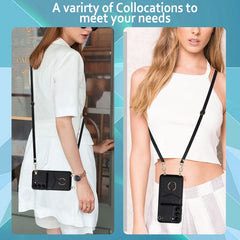 Ring Holder RFID Card Slot Phone Case with Long Lanyard, For Samsung Galaxy S22 5G, For Samsung Galaxy S22+ 5G, For Samsung Galaxy S22 Ultra 5G, For Samsung Galaxy S23 5G