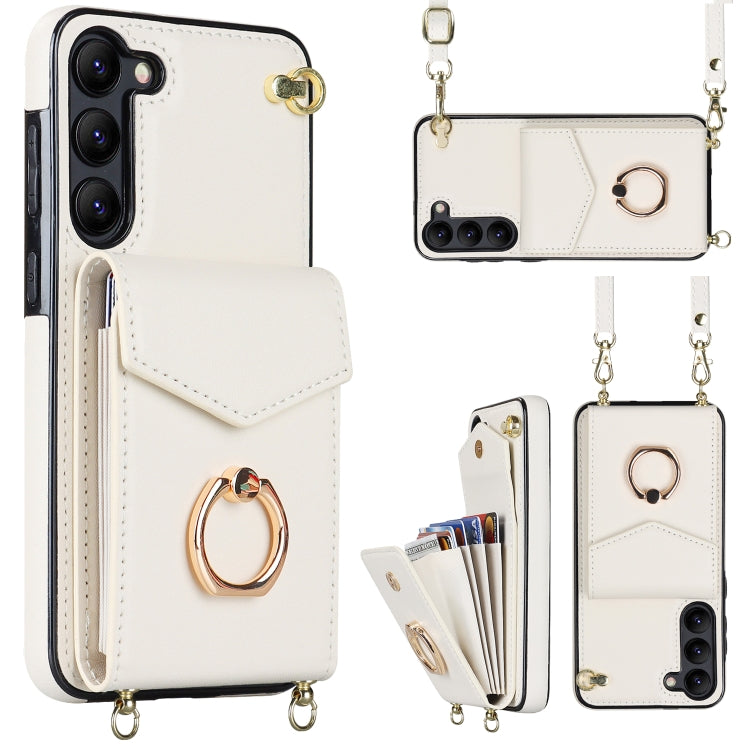 Ring Holder RFID Card Slot Phone Case with Long Lanyard, For iPhone 14, For iPhone 14 Plus, For iPhone 14 Pro, For iPhone 14 Pro Max, For Samsung Galaxy S22 5G, For Samsung Galaxy S22+ 5G