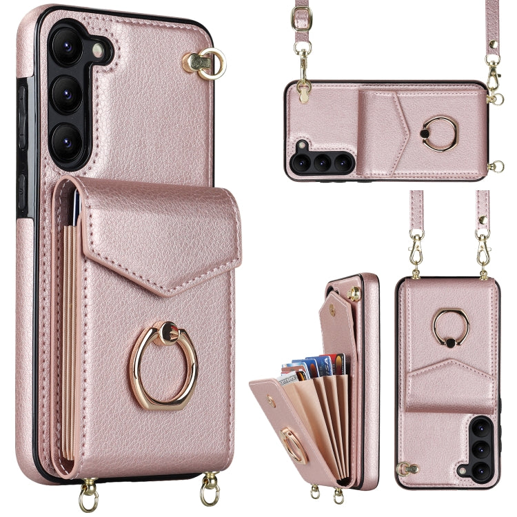 Ring Holder RFID Card Slot Phone Case with Long Lanyard, For iPhone 14, For iPhone 14 Plus, For iPhone 14 Pro, For iPhone 14 Pro Max, For Samsung Galaxy S22 5G, For Samsung Galaxy S22+ 5G