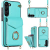 Ring Holder RFID Card Slot Phone Case with Long Lanyard, For iPhone 14, For iPhone 14 Plus, For iPhone 14 Pro, For iPhone 14 Pro Max, For Samsung Galaxy S22 5G, For Samsung Galaxy S22+ 5G