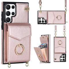 Ring Holder RFID Card Slot Phone Case with Long Lanyard, For Samsung Galaxy S22 5G, For Samsung Galaxy S22+ 5G, For Samsung Galaxy S22 Ultra 5G, For Samsung Galaxy S23 5G