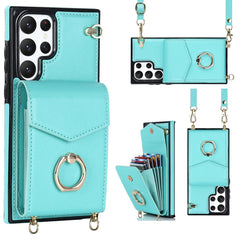 Ring Holder RFID Card Slot Phone Case with Long Lanyard, For Samsung Galaxy S22 5G, For Samsung Galaxy S22+ 5G, For Samsung Galaxy S22 Ultra 5G, For Samsung Galaxy S23 5G