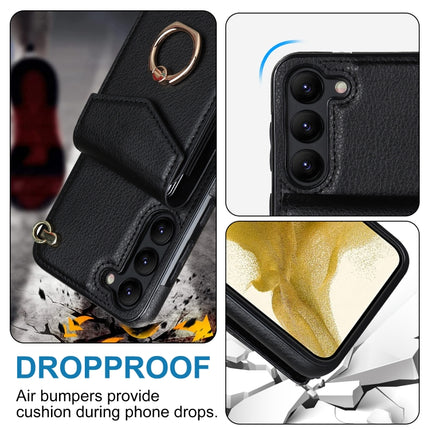 Ring Holder RFID Card Slot Phone Case with Long Lanyard, For Samsung Galaxy S23+ 5G, For Samsung Galaxy S23 Ultra 5G