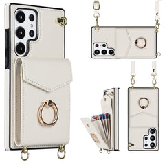 Ring Holder RFID Card Slot Phone Case with Long Lanyard, For Samsung Galaxy S23+ 5G, For Samsung Galaxy S23 Ultra 5G