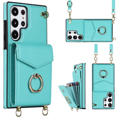 Ring Holder RFID Card Slot Phone Case with Long Lanyard, For Samsung Galaxy S23+ 5G, For Samsung Galaxy S23 Ultra 5G