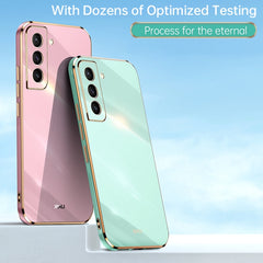 XINLI Straight Edge 6D Electroplate TPU Phone Case, For Samsung Galaxy S21 5G, For Samsung Galaxy S21+ 5G, For Samsung Galaxy S21 Ultra 5G