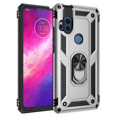 Shockproof TPU + PC Protective Case with 360 Degree Rotating Holder, For Motorola One Hyper