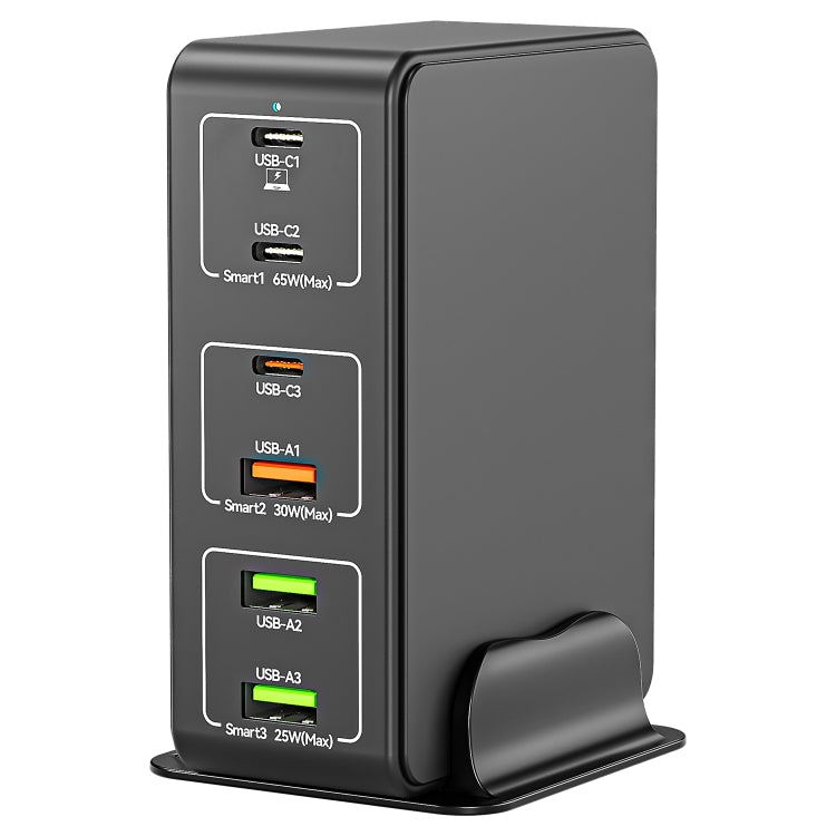 818H 120W Type-C + USB 6-Ports Desktop Fast Charger, US Plug, UK Plug, EU Plug, AU Plug