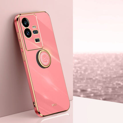 XINLI Straight Edge 6D Electroplate TPU Phone Case with Ring Holder