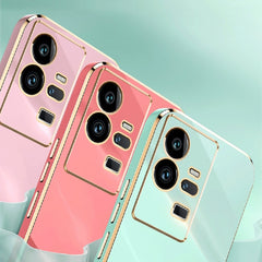 XINLI Straight Edge 6D Electroplate TPU Phone Case with Ring Holder