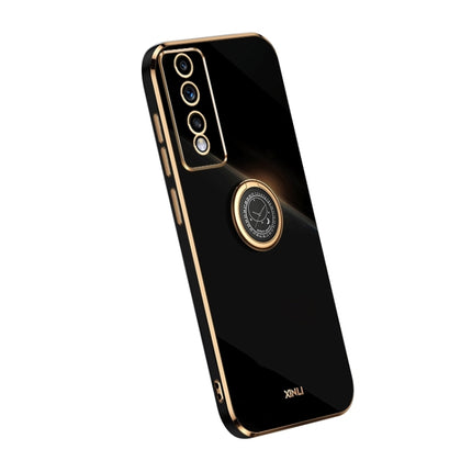XINLI Straight Edge 6D Electroplate TPU Phone Case with Ring Holder, For Honor 80 GT 5G, For Honor 80 Pro Flat