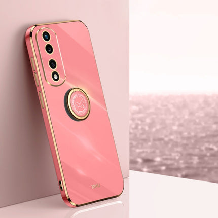 XINLI Straight Edge 6D Electroplate TPU Phone Case with Ring Holder, For Honor 80 GT 5G, For Honor 80 Pro Flat