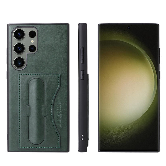 Fierre Shann Full Coverage Protective Leather Phone Case, For Samsung Galaxy S23+ 5G, For Samsung Galaxy S23 Ultra 5G