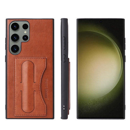 Fierre Shann Full Coverage Protective Leather Phone Case, For Samsung Galaxy S23+ 5G, For Samsung Galaxy S23 Ultra 5G