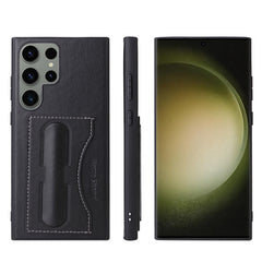 Fierre Shann Full Coverage Protective Leather Phone Case, For Samsung Galaxy S23+ 5G, For Samsung Galaxy S23 Ultra 5G