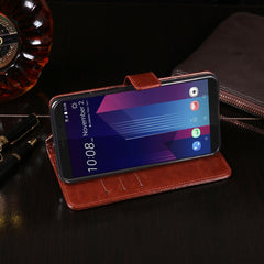 idewei Crazy Horse Texture Horizontal Flip Leather Case with Holder & Card Slots & Wallet, For HTC U11+, For HTC U12+