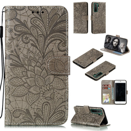 Lace Flower Embossing Pattern Horizontal Flip Leather Case , with Holder & Card Slots & Wallet & Photo Frame & Lanyard, For Xiaomi Redmi Note 9S, For Huawei Nova 7, For Huawei Nova 7 Pro, For Huawei Nova 7 SE