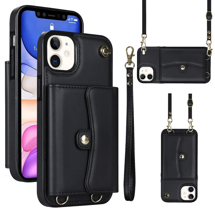 RFID Card Slot Phone Case with Long Lanyard, For iPhone 12, For iPhone 12 Pro, For iPhone 12 Pro Max, For iPhone 11, For iPhone 11 Pro