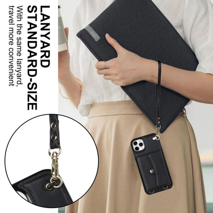 RFID Card Slot Phone Case with Long Lanyard, For iPhone 11, For iPhone 11 Pro, For iPhone 11 Pro Max, For iPhone X / XS