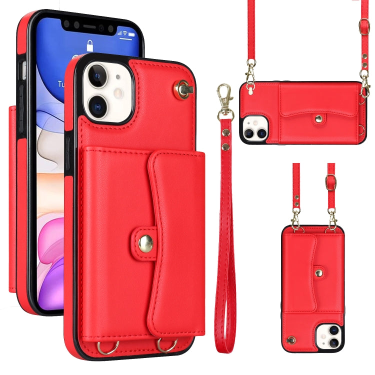 RFID Card Slot Phone Case with Long Lanyard, For iPhone 12, For iPhone 12 Pro, For iPhone 12 Pro Max, For iPhone 11, For iPhone 11 Pro