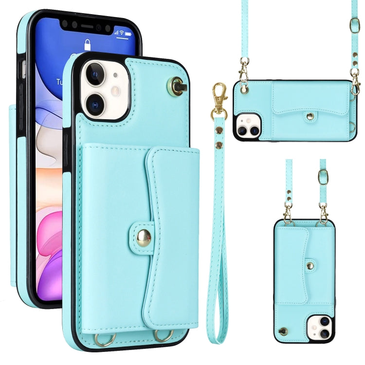 RFID Card Slot Phone Case with Long Lanyard, For iPhone 12, For iPhone 12 Pro, For iPhone 12 Pro Max, For iPhone 11, For iPhone 11 Pro