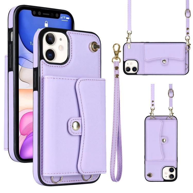 RFID Card Slot Phone Case with Long Lanyard, For iPhone 12, For iPhone 12 Pro, For iPhone 12 Pro Max, For iPhone 11, For iPhone 11 Pro